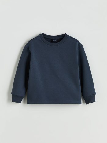 Navy Blue Crew Neck Girls' Sweatshirt