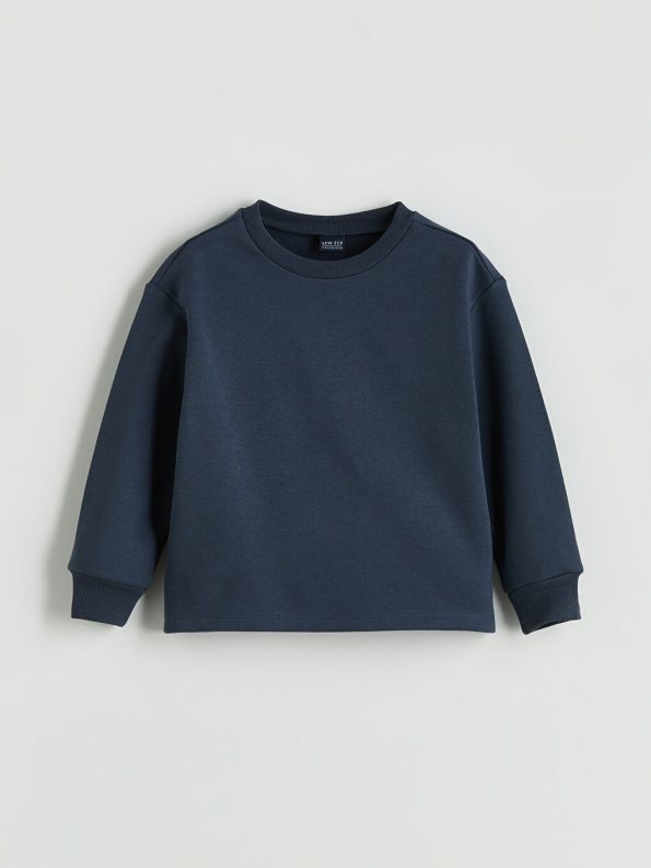 Navy Blue Crew Neck Girls' Sweatshirt