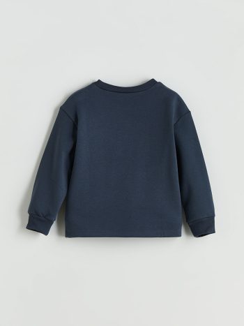 Navy Blue Crew Neck Girls' Sweatshirt