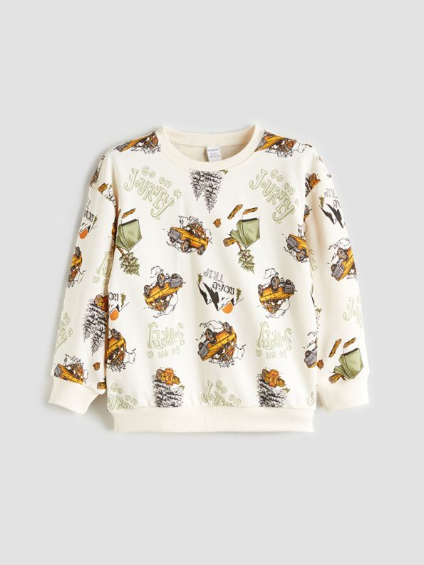 LCW Kids Printed Boys Sweatshirt and Pants Set