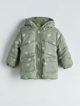 LCW Eco Green Hooded Long Sleeve Girls Puffer Jacket