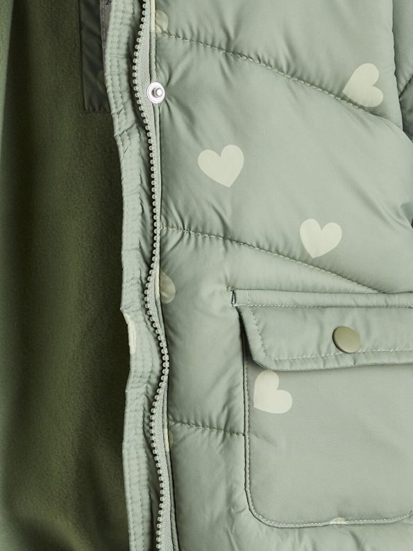 LCW Eco Green Hooded Long Sleeve Girls Puffer Jacket