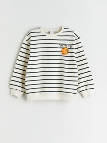 LCW Kids Beige Striped Boys Sweatshirt