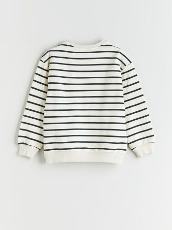 LCW Kids Beige Striped Boys Sweatshirt
