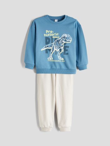 LCW Kids Printed Boys Sweatshirt and Joggers Set