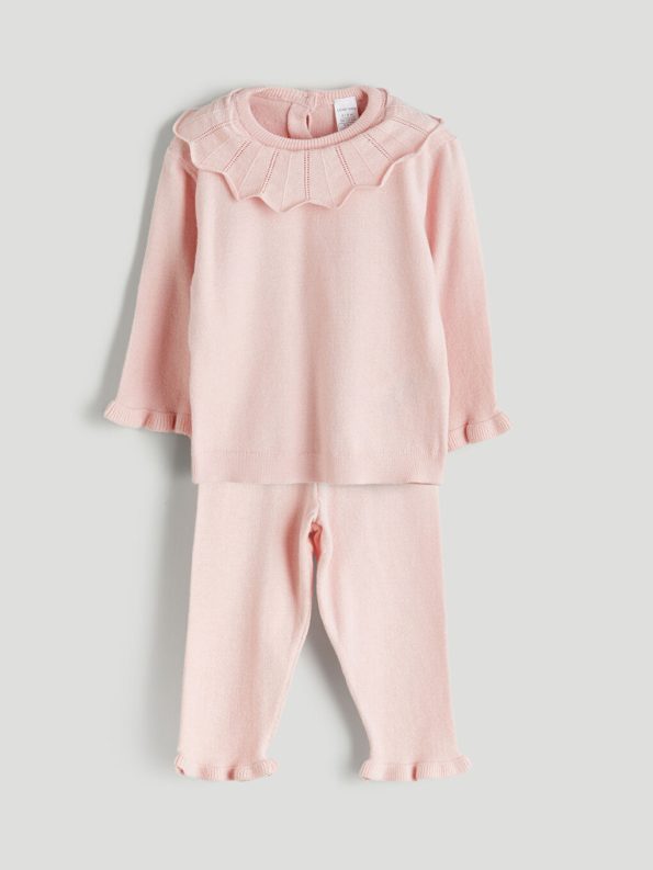 Embroidered Baby Girl Blouse and Pants Set