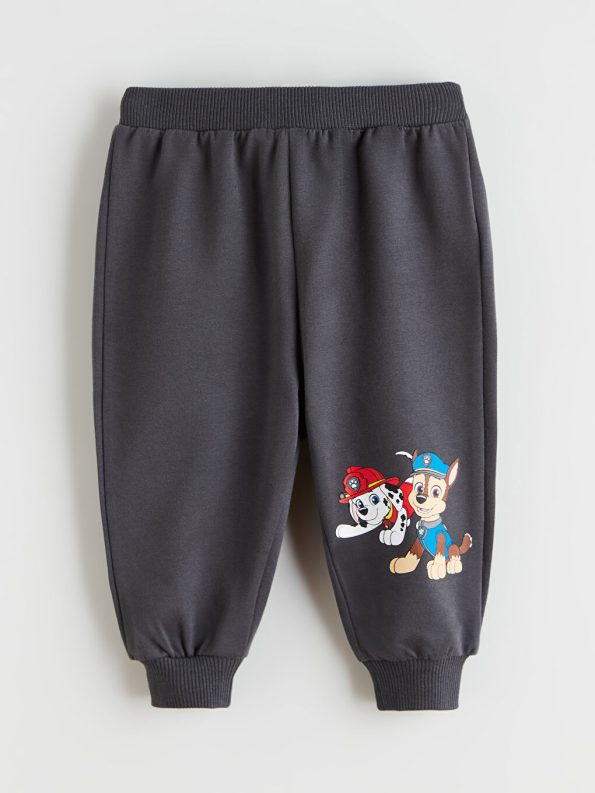 LCW Baby Beige Crew Neck Paw Patrol Printed Sweatshirt and Jogger Set