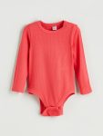 LCW Baby Red Bicycle Neck Basic Baby Girl Bodysuit