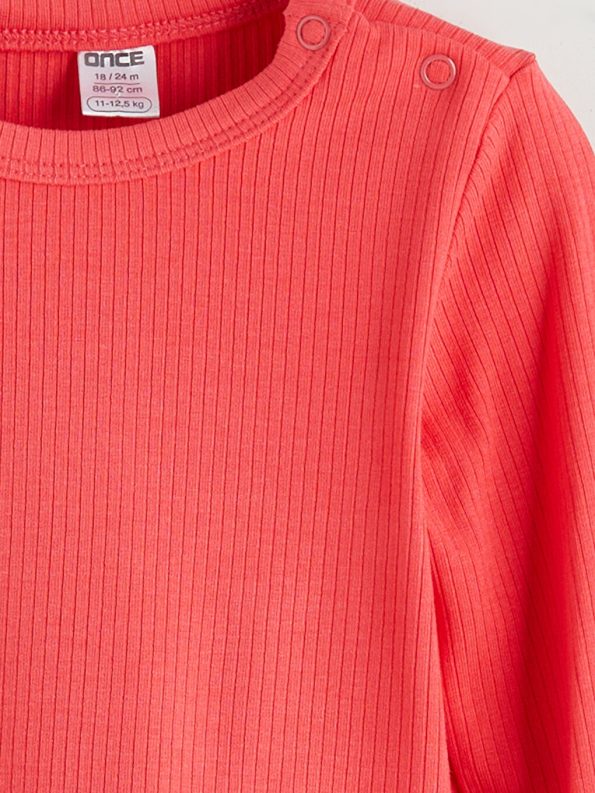 LCW Baby Red Bicycle Neck Basic Baby Girl Bodysuit