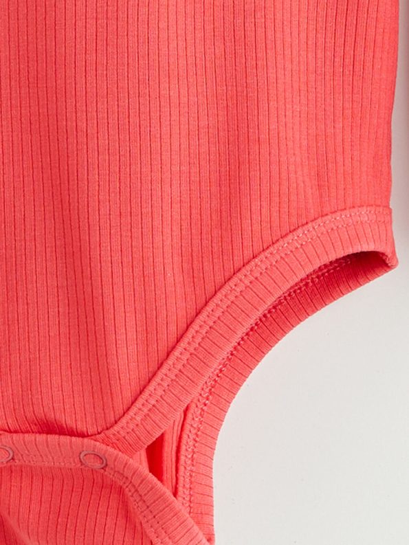 LCW Baby Red Bicycle Neck Basic Baby Girl Bodysuit