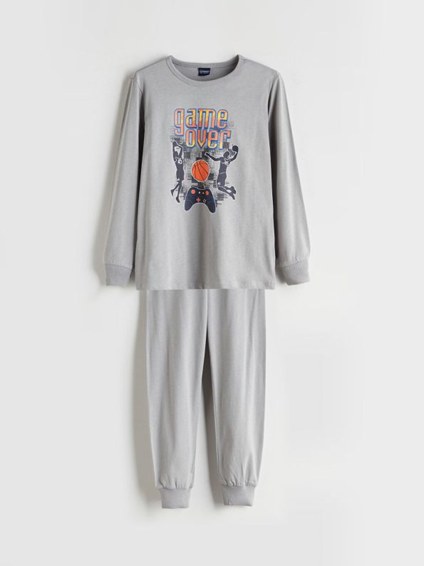 LCW ECO Gray Printed Boys' Pajama Set