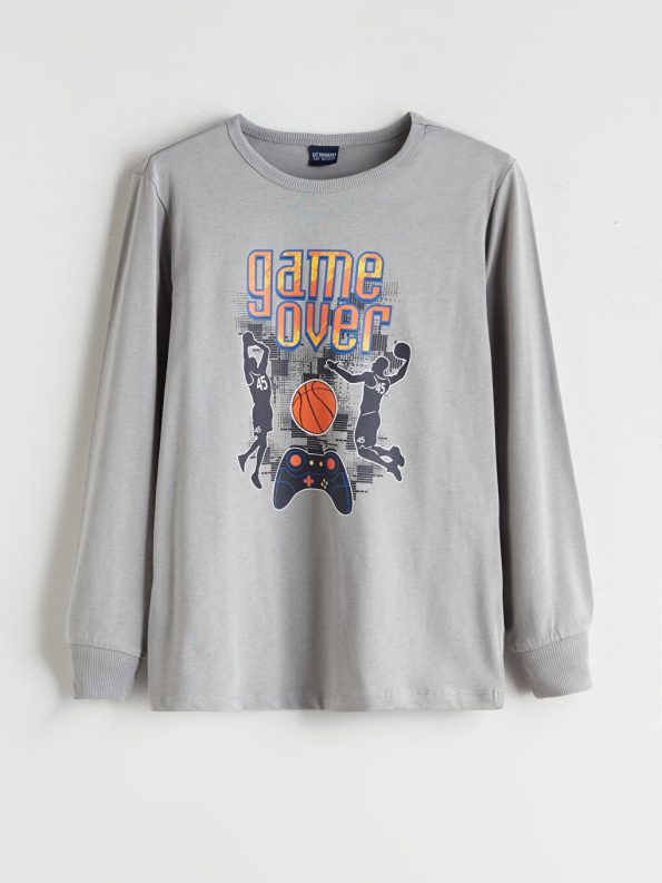 LCW ECO Gray Printed Boys' Pajama Set