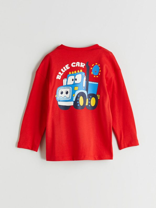 LCW ECO Red Crew Neck Printed Boys T-Shirt