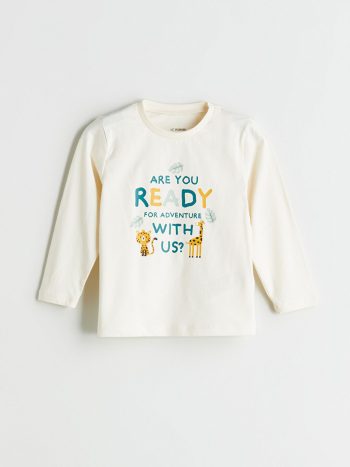 LCW Kids Cream Printed Boys Pajama Set