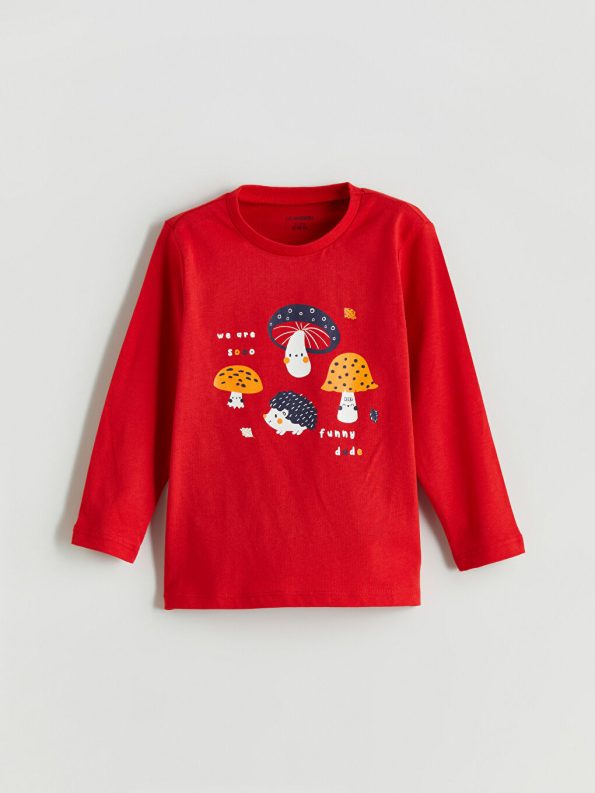 LCW Kids Red Printed Boys Pajama Set