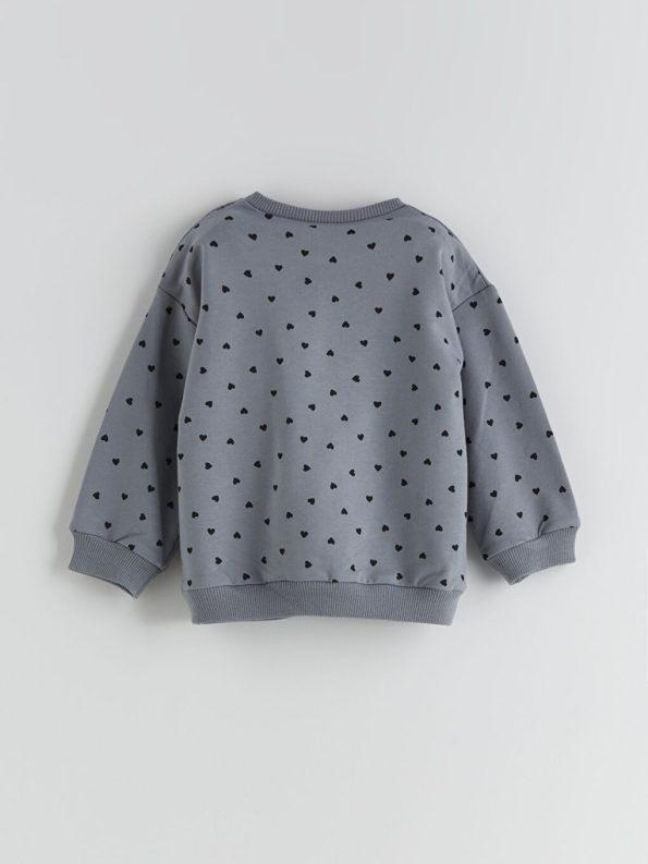 Graphic Print Crew Neck Sweatshirt and Leggings Set for Baby Girls
