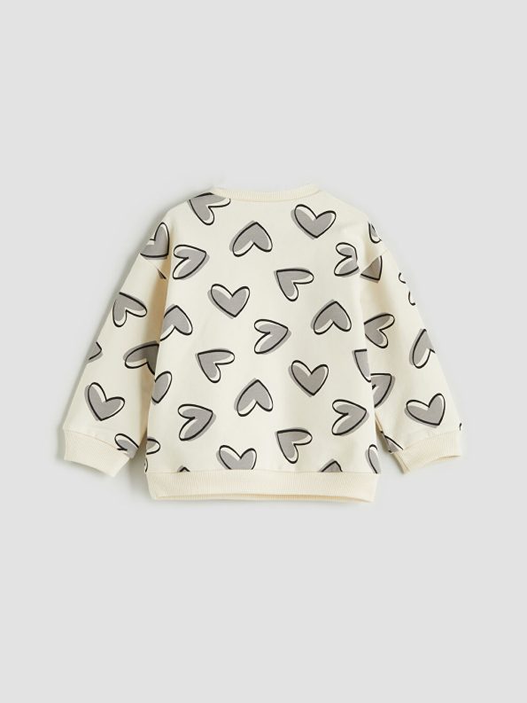 Printed Crew Neck Sweatshirt and Leggings Set for Baby Girls