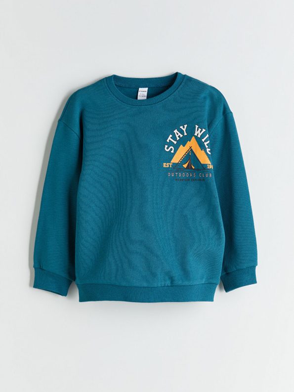 LCW Kids Beige Printed Boys Sweatshirt Set
