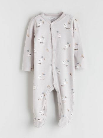 LCW Baby Gray Printed Boy's Hospital Outfit Set