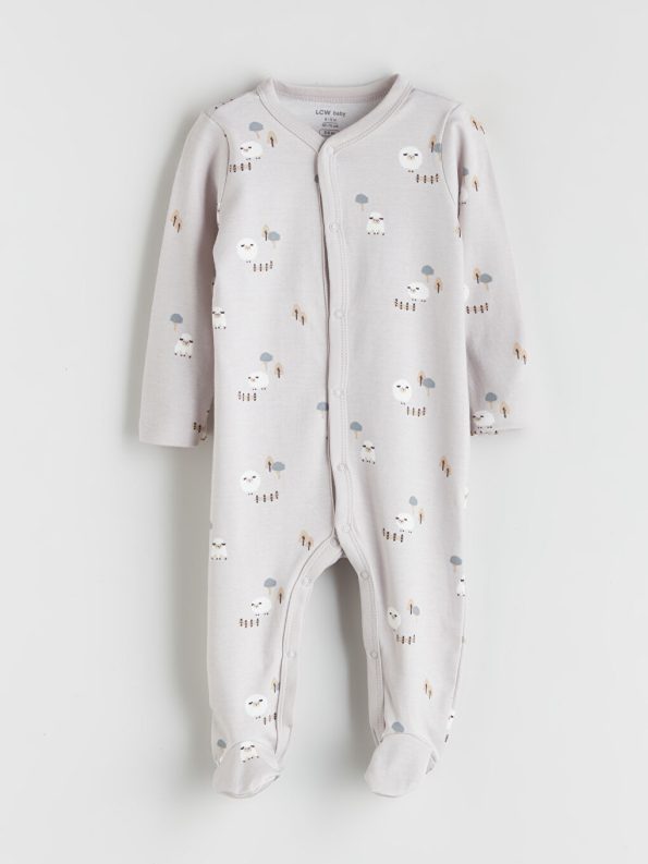 LCW Baby Gray Printed Boy's Hospital Outfit Set