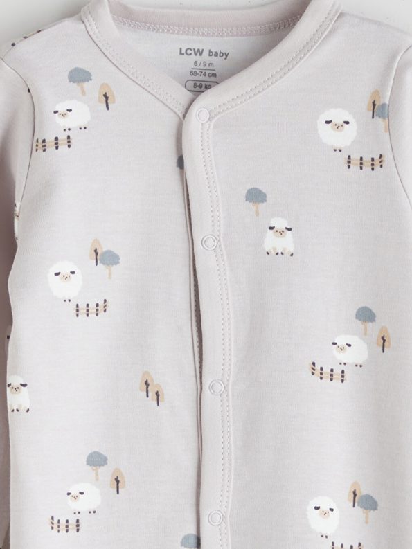 LCW Baby Gray Printed Boy's Hospital Outfit Set