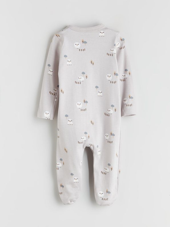 LCW Baby Gray Printed Boy's Hospital Outfit Set
