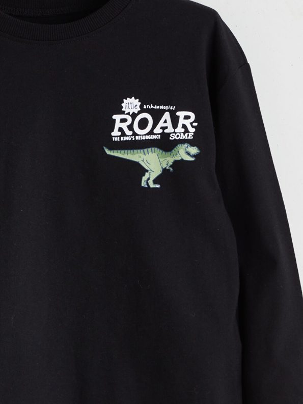 Boys' Long Sleeve Printed Crew Neck T-Shirt Set