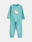 LCW Kids Turquoise Printed Boys Pajama Set
