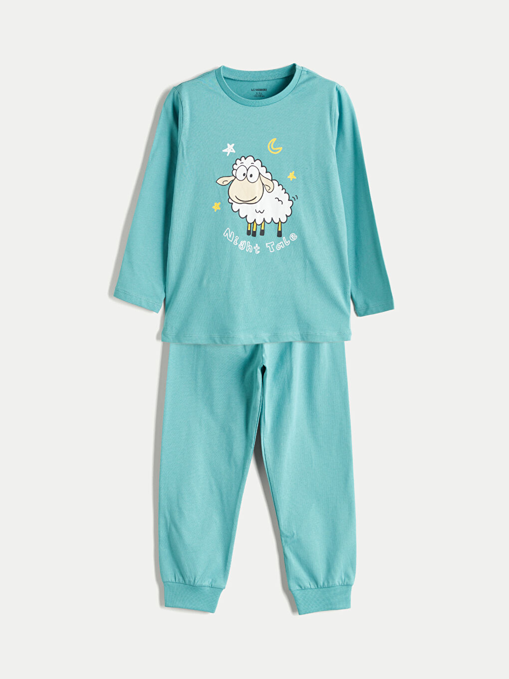 l_20252-w5h477z1-gsl_a.jpg LCW Kids Turquoise Printed Boys Pajama Set