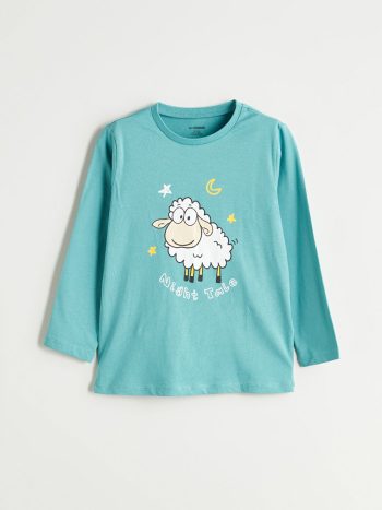 LCW Kids Turquoise Printed Boys Pajama Set