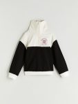 LCW Eco Black Collared Girl's Sweatshirt
