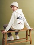 LCW Kids Beige Hooded Printed Boys Sweatshirt