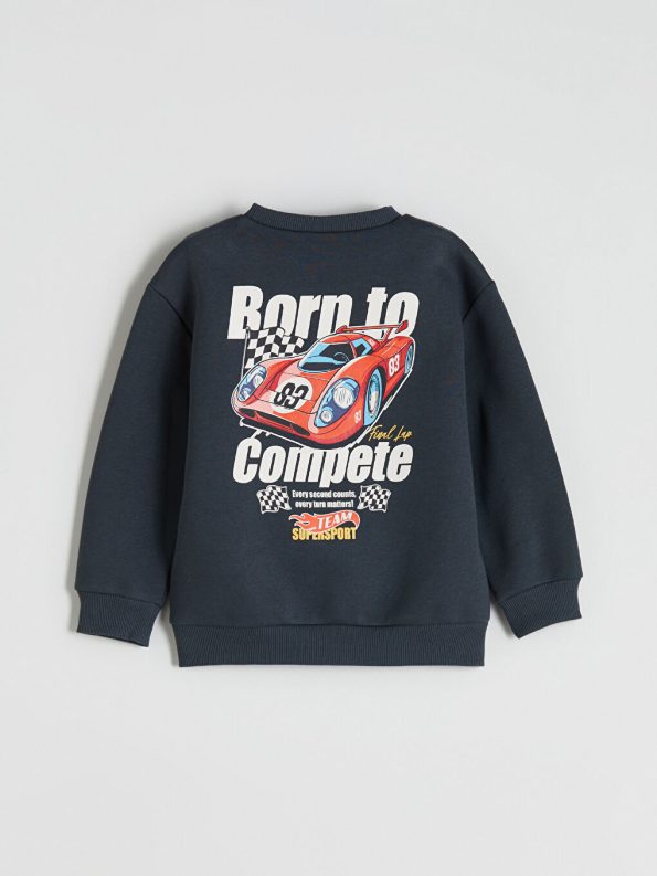 LCW Kids Anthracite Crew Neck Printed Boys Sweatshirt and Sweatpants Set