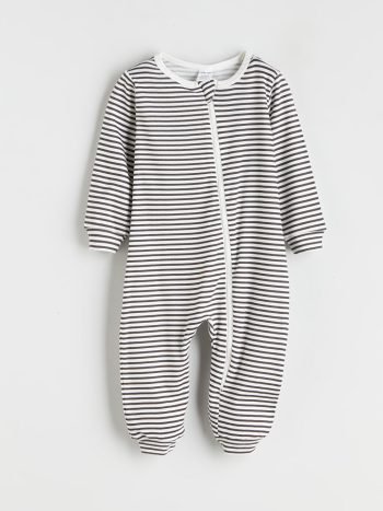 LCW Eco Grey Striped Baby Boys' Bodysuit