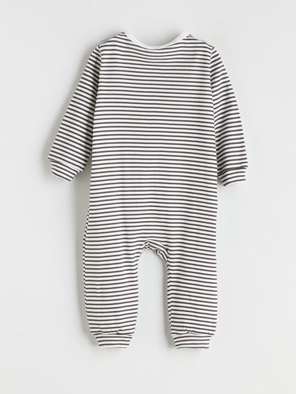 LCW Eco Grey Striped Baby Boys' Bodysuit