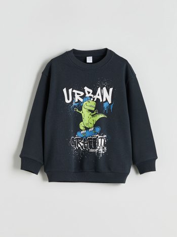 LCW Kids Anthracite Boys Sweatshirt and Jogger Set