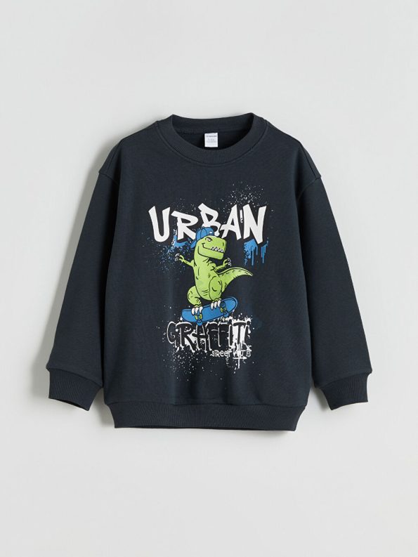 LCW Kids Anthracite Boys Sweatshirt and Jogger Set