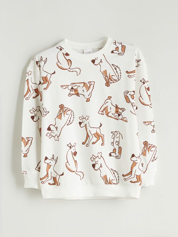 LCW Kids Beige Scooby-Doo Printed Boys Sweatshirt and Sweatpants Set