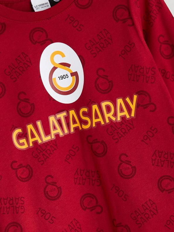 LCW Kids Red Crew Neck Galatasaray Printed Boys Pajama Set