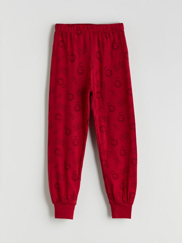 LCW Kids Red Crew Neck Galatasaray Printed Boys Pajama Set