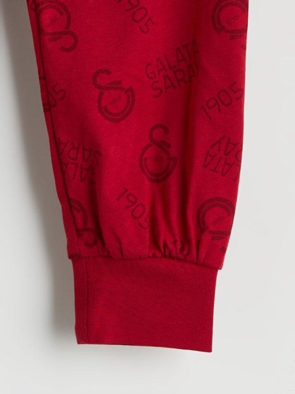 LCW Kids Red Crew Neck Galatasaray Printed Boys Pajama Set