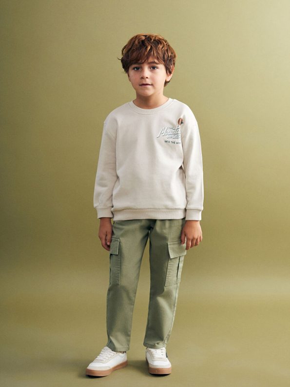 LCW Kids Gray Crew Neck Boys Sweatshirt