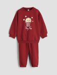 Red Crew Neck Sweatshirt and Jogger Pants for Boys