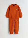 LCW Eco Orange Crew Neck Boys Sweatshirt and Jogger Set