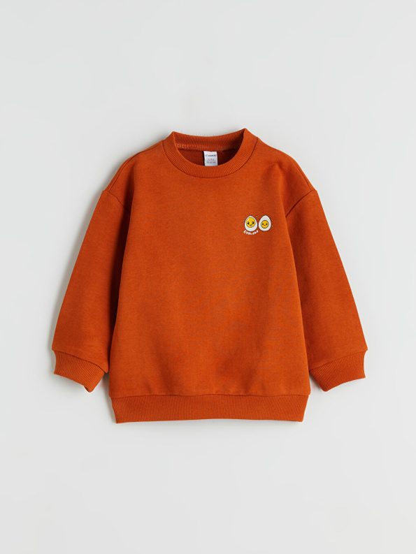 LCW Eco Orange Crew Neck Boys Sweatshirt and Jogger Set