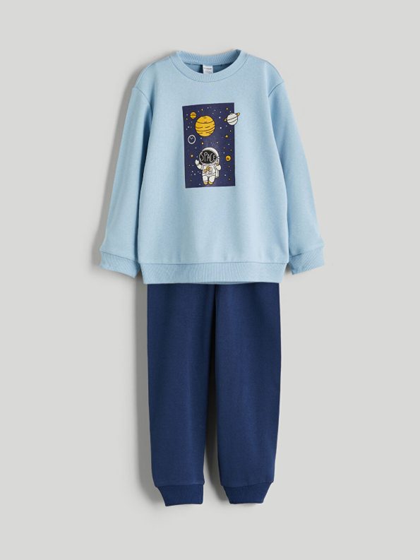 LCW ECOMavi Boys' Printed Crew Neck Sweatshirt and Jogger Set