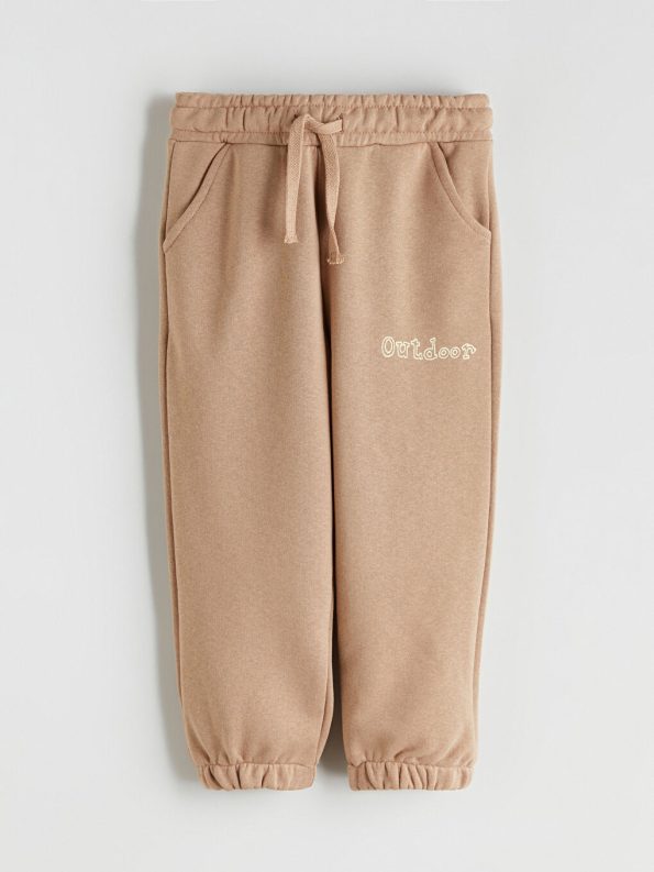 LCW ECO Beige Printed Boys Sweatshirt and Sweatpants Set