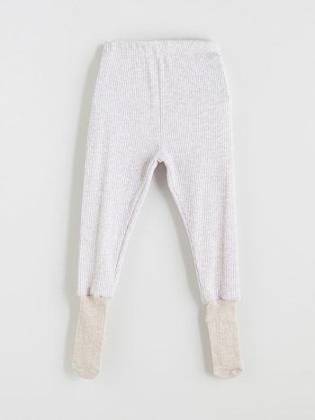 LCW Baby Beige Elastic Waist Baby Boy Pants with Socks
