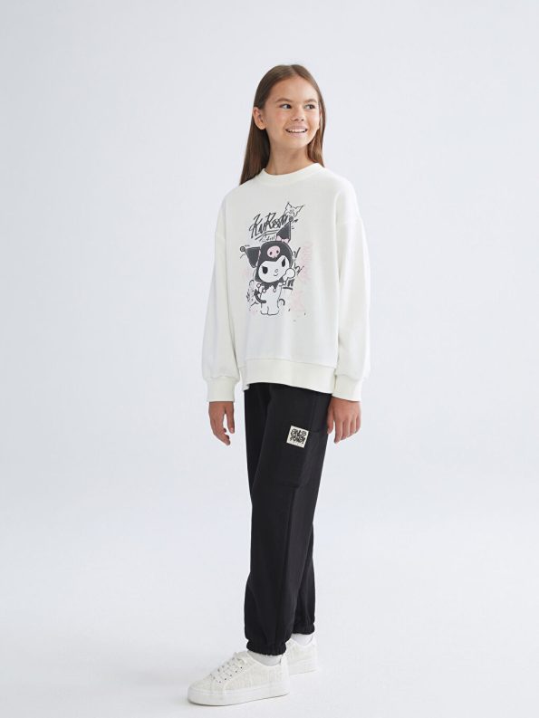 LCW Kids Black Elastic Waist Girls Jogger Pants