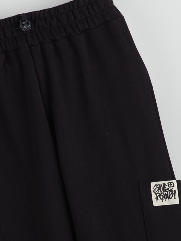 LCW Kids Black Elastic Waist Girls Jogger Pants